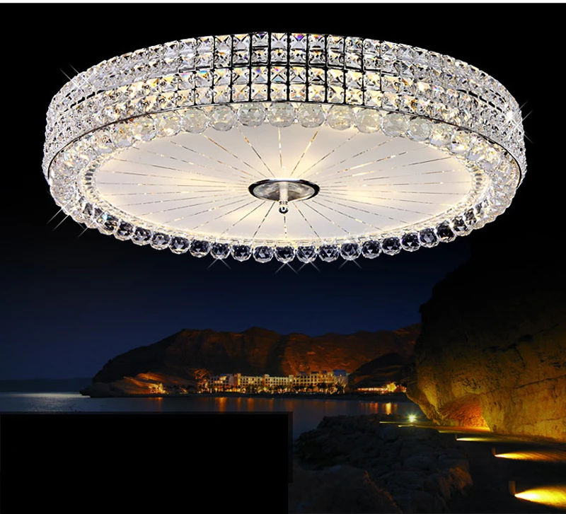 Modern simple circular high power LED chip crystal ceiling lamp living room bedroom led lighting fixture lamps light | Лампы и