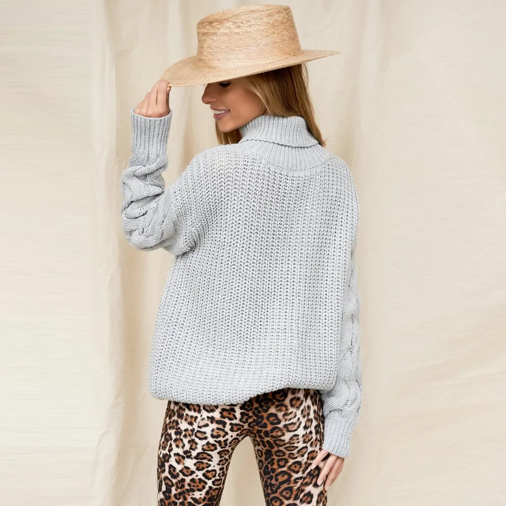 

FREE OSTRICH Women's sexy knot round neck sweater solid color simple knit stitching sweater campus wind comfortable warm sweater