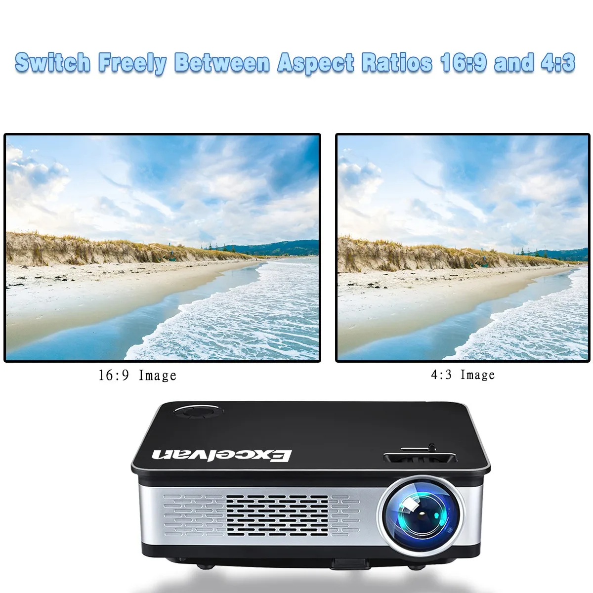 Excelvan Z720 светодиодный проектор 1280*768 разрешение 3300 люмен Full HD проектор Поддержка 1080P с HDMI VGA для домашнего кинотеатра