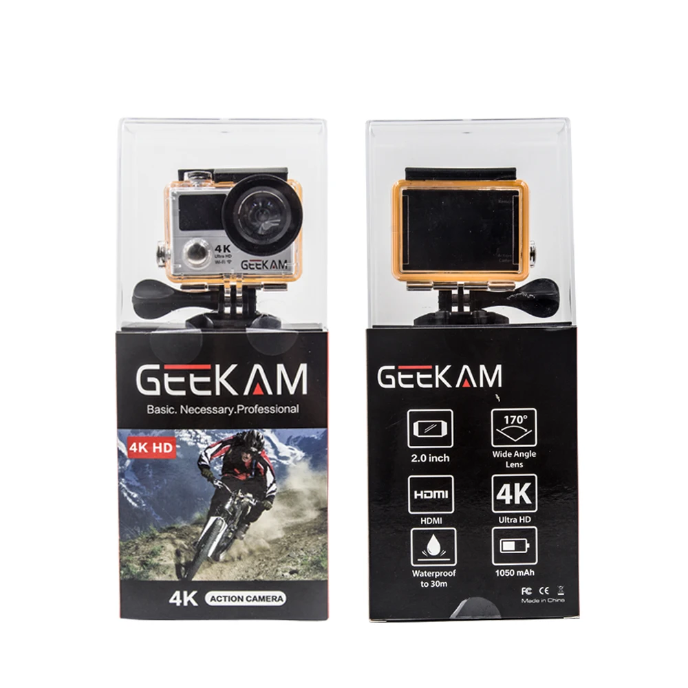 Geekam H3 h3r действие Камера 4 К Wi Fi Ultra HD 170d Go 30 м Водонепроницаемый мини Cam Pro Dual Экран