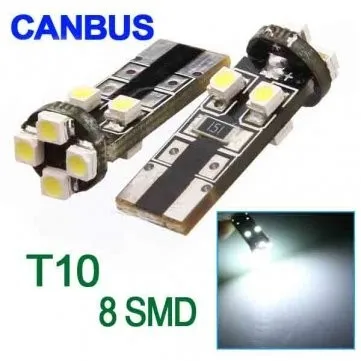 10 шт. ампульные огни 8 светодисветодиодный белые T10 W5W огнеупорный светильник с