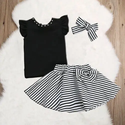 Набор Emmababy из 3 шт.! Детское платье для девочек одежда Однотонная рубашка топы +