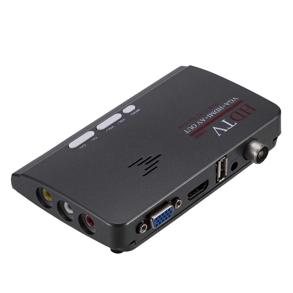 Новый DVB T/DVB T2 TV тюнер приемник T/T2 Box VGA AV CVBS 1080P цифровой HD спутниковый ресивер для