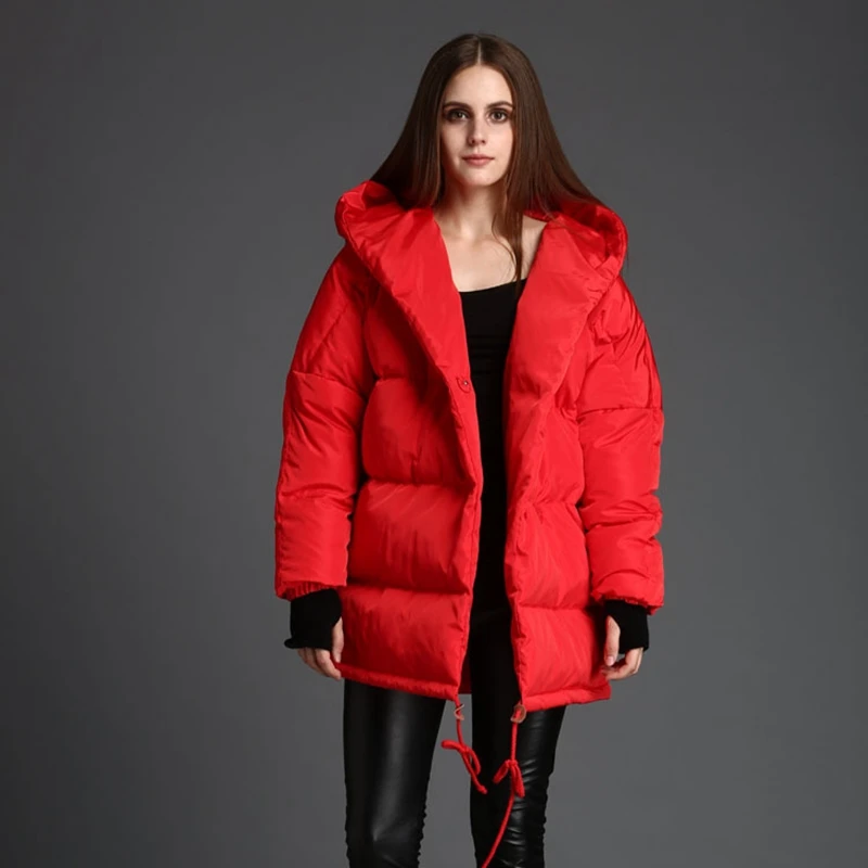 

duck down jacket women winter women's down jackets loose down coat hooded thickened down coats woman OYG-0165