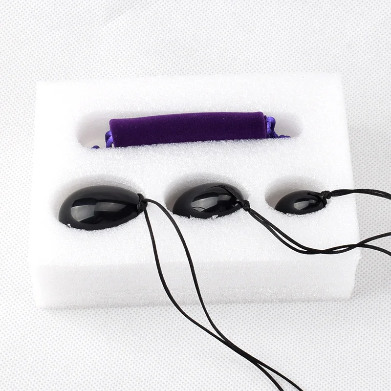 3 Teile/satz Drilled Natural black obsidian Yoni Eggs Kegel Exercise Wa Ben Ball | Дом и сад