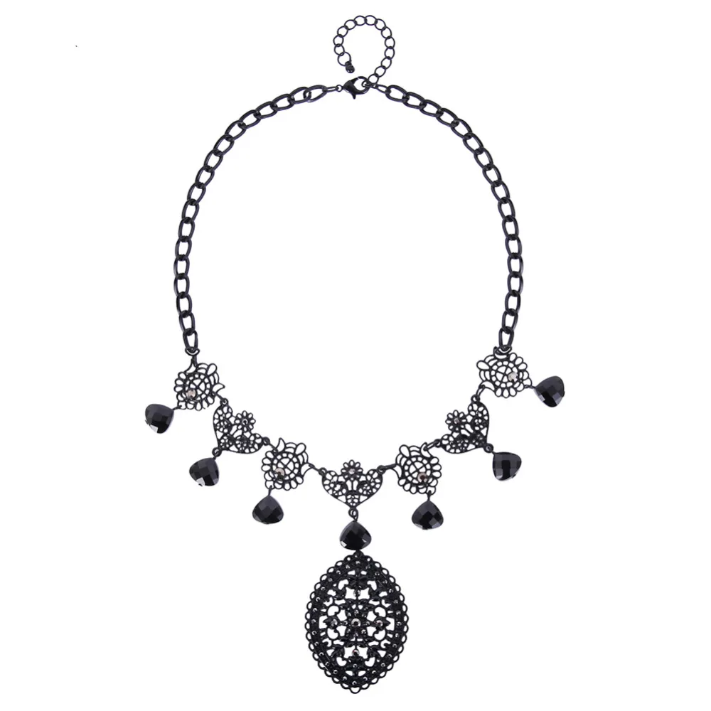 Новый Горячий Drop Ожерелье Ретро Пистолет Черный Костюм Украшения Мода Макси