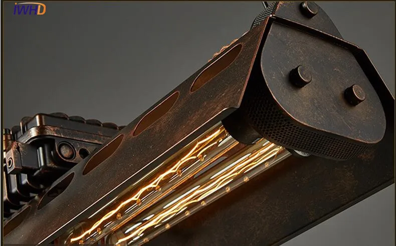 Винтажные подвесные светильники IWHD в американском стиле лофт барный Домашний