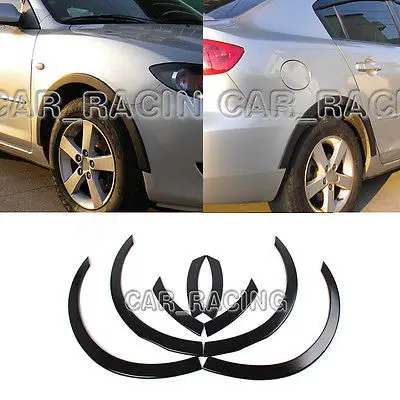 Черные ПУ колесные своды крыла обшивки 8 шт./компл. подходит для Mazda 3 2006 2010|fender flare