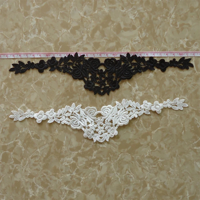

10 PCS LP-DC18 white and black polyester Collar Applique Lace Collar Lace Sewing Neckline Collar Applique