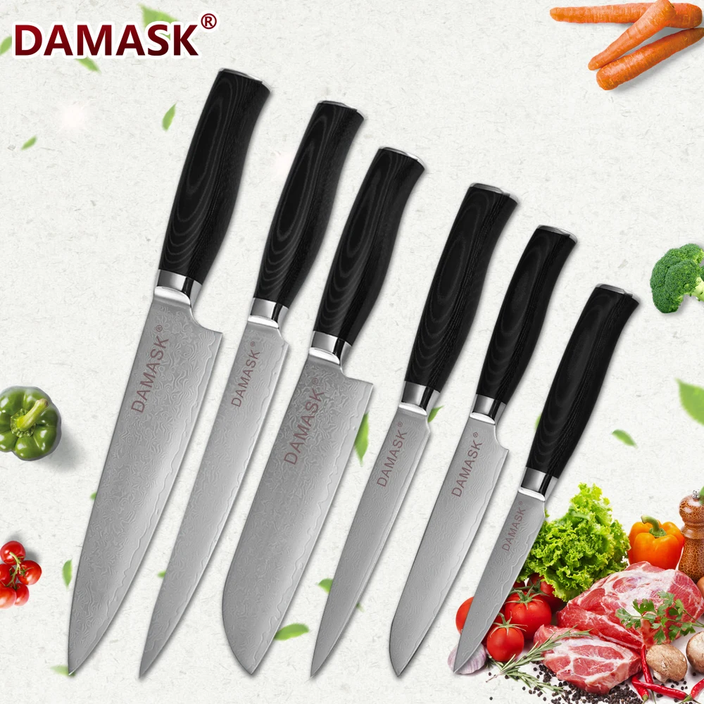Дамаск Кухня Набор ножей VG10 Ножи профессиональные японские ножи шеф повара