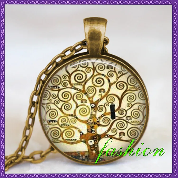 Древо жизни ожерелье Gustav Климт древо Ювелирная антикварная бронзовая подвеска