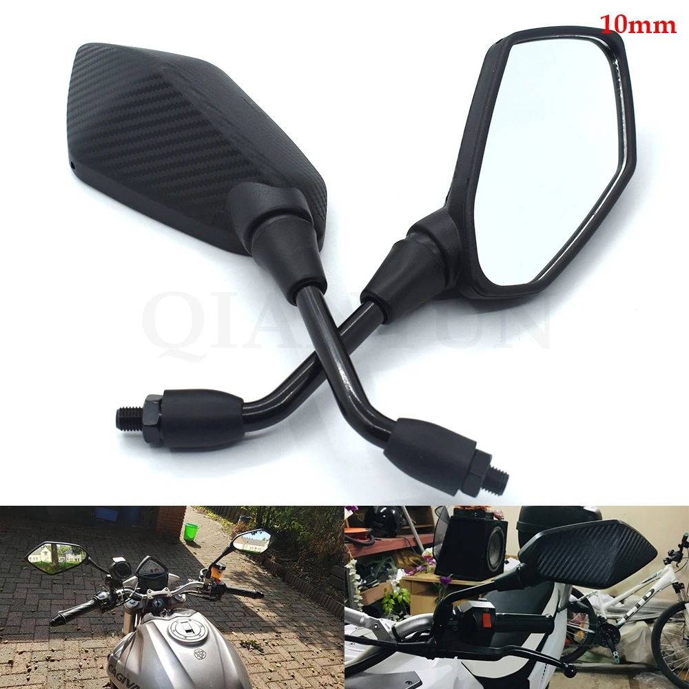 

General Motorcycle 10MM Rearview Mirror Side Mirror Sale Large Size Glass For Yamaha FZ1 FZ6 Fazer FZ8 FZ6R XJ6 MT-07 MT-09