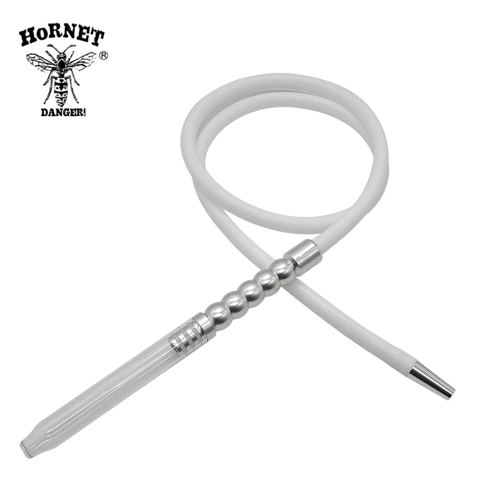 silverstemWhitehose 1 шт. 1,9 м алюминиевый стеклянный шток кальяна силиконовый шланг для кальяна шланг ChiCha труба кальяна головка кальяна аксессуары для чаши - Цвет: silverstemWhitehose
