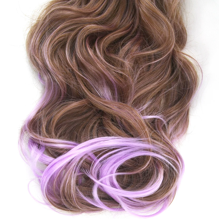 Женский парик для косплея Soowee из искусственных волос коричнево розового цвета с