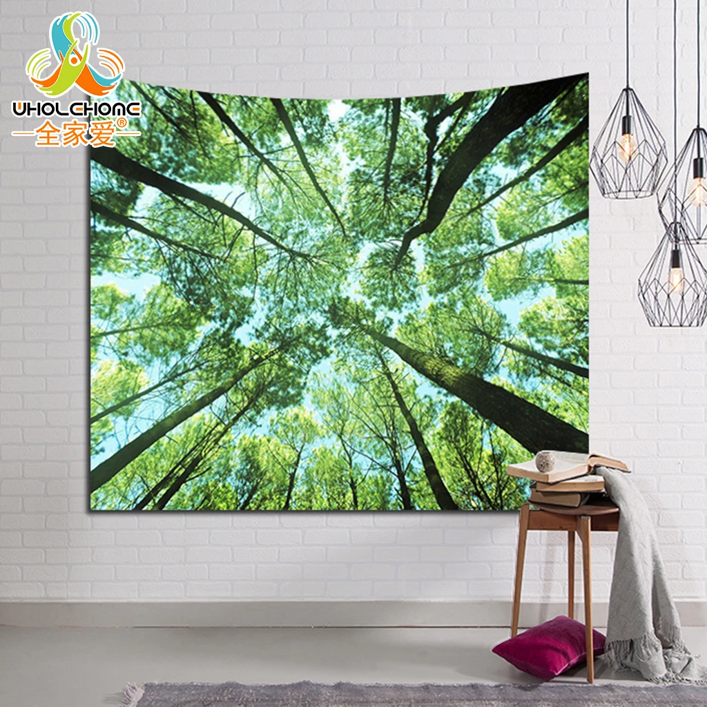 

3D Printed Four Season Forest Tapestry Starry Sky Sight Wall Hanging Polyester Fabric Sheet Home Art Decorative Landscape Carpet