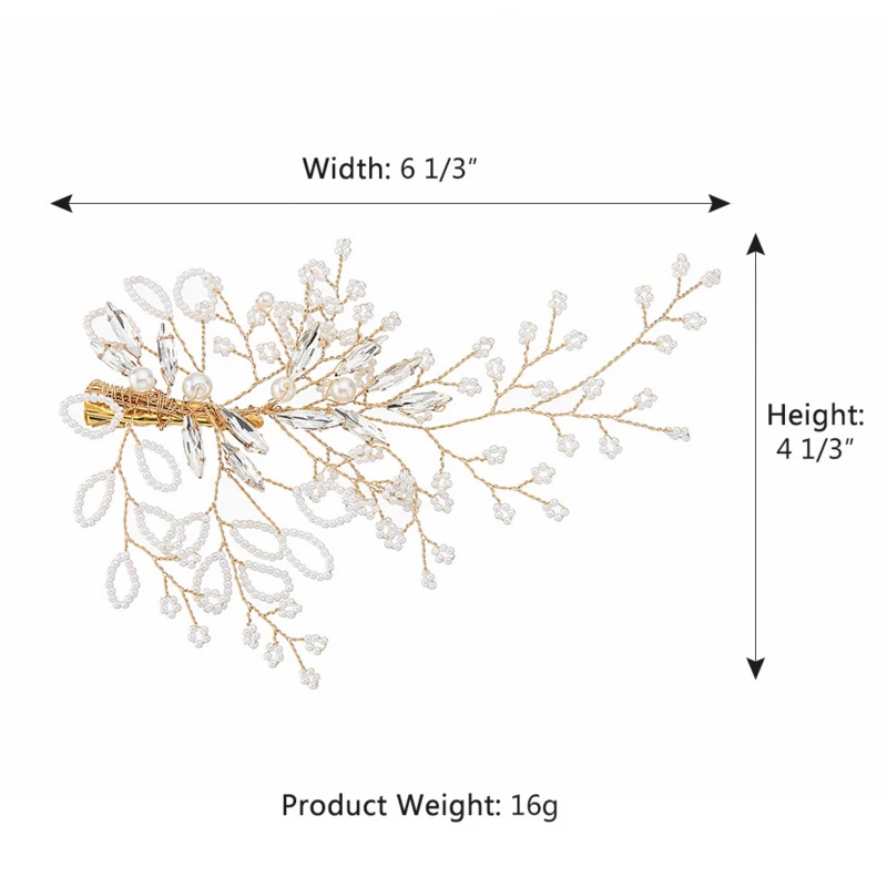 Роскошные свадебные украшения для волос золотой Цвет жемчуг цветок утконоса