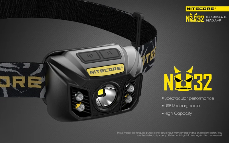 Nitecore NU32 CREE XP-G3 S3 светодиодный 550 люмен высокопроизводительный перезаряжаемый налобный фонарь встроенный литий-ионный аккумулятор