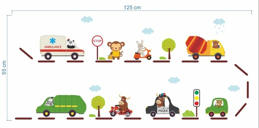 

3D наклейки на стену машины из ПВХ