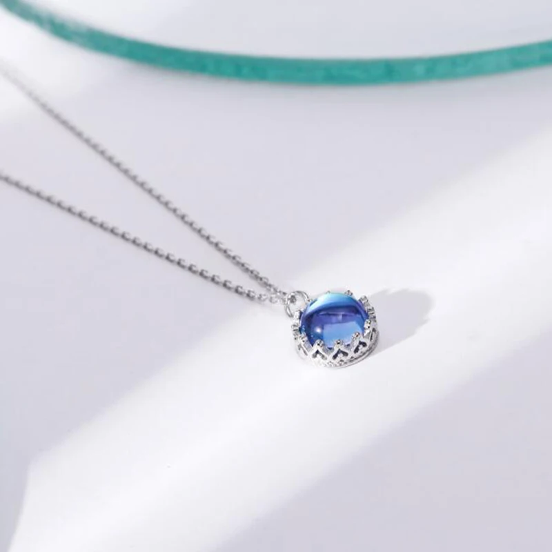 Новая Голубая Фантазия ожерелье с изображением острова 925 стерлингового серебра