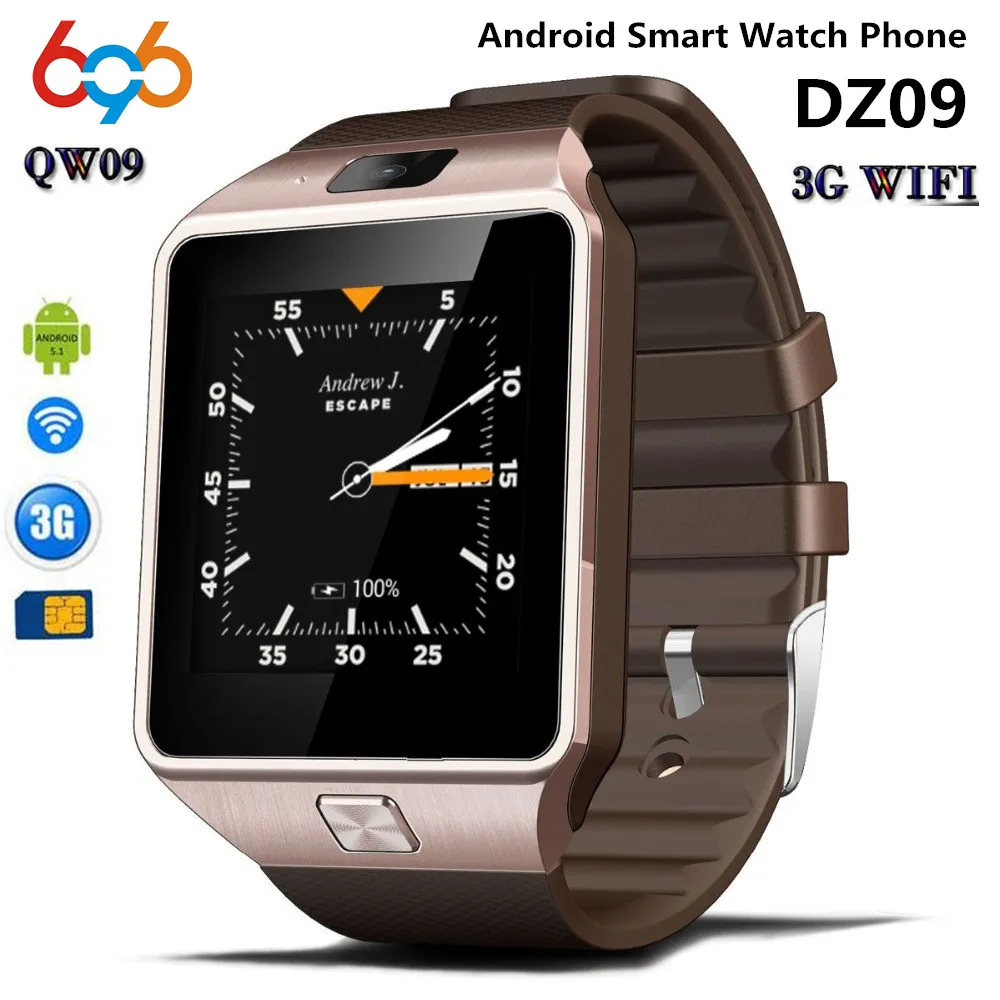 696 Qw09 bluetooth 3g wifi smart watch DZ09 android 4 mtk6572 ГГц Встроенная память ГБ Оперативная 512 М Smartwatch