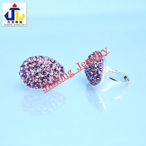 Wholesale pave light purple crystal rhinestone silver plated alloy Leaf shape stup earrings fashion jewelry.Free shipping.EA054 | Украшения