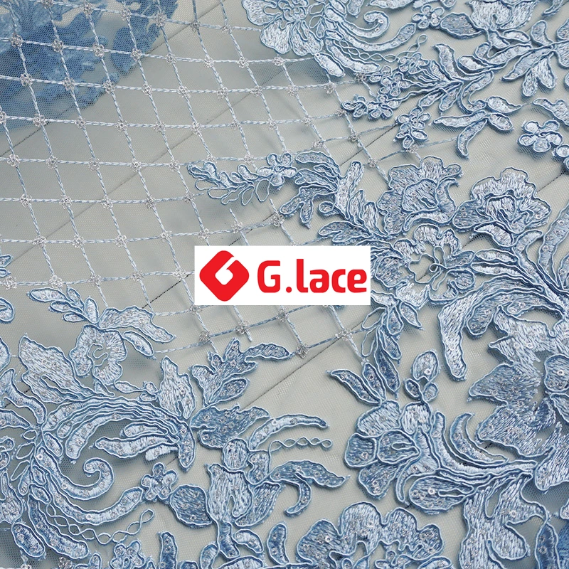 GLace 1Y/лот ромбовидная сетчатая ткань с блестками машинная вышивка кружевная