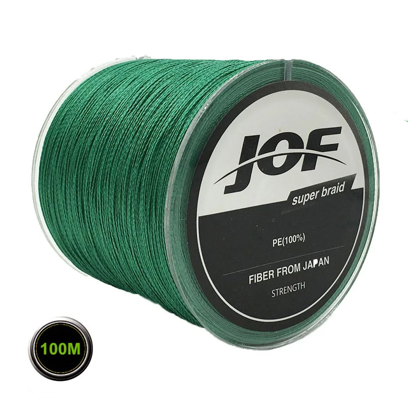 JOF бренд 4 нити 100 м 100% PE Материал многофиламентная плетеная рыболовная леска из ПЭ