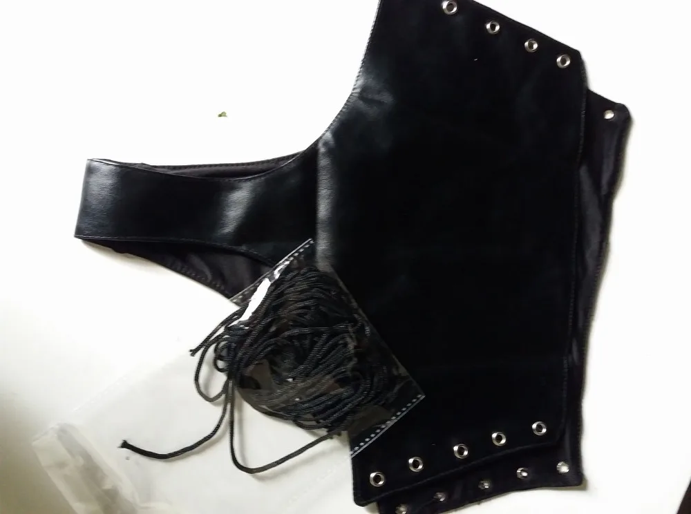 Новый дизайн женского комплекта винилового белья Экзотический с галтером и завязками Бюстье с высокой талией Шорты с завязками по бокам Трусики Сексуальный кожаный костюм.