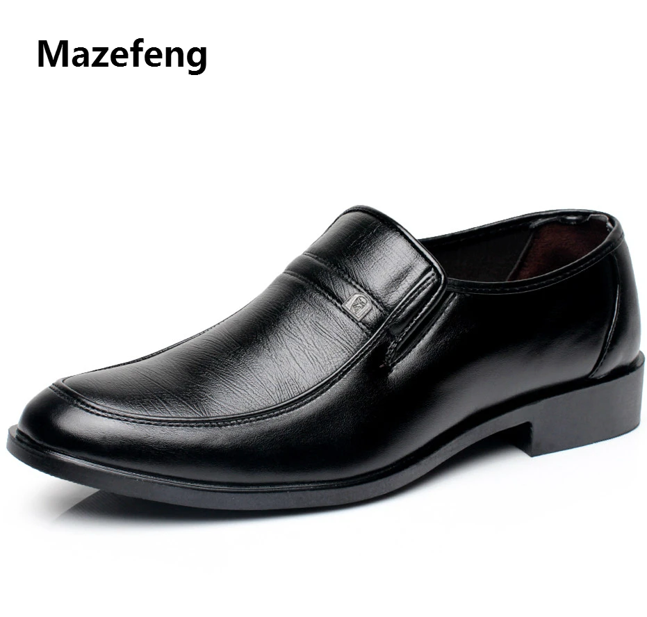 Mazefeng 2018 Новая мужская классическая обувь модная деловая дышащая коровья кожа
