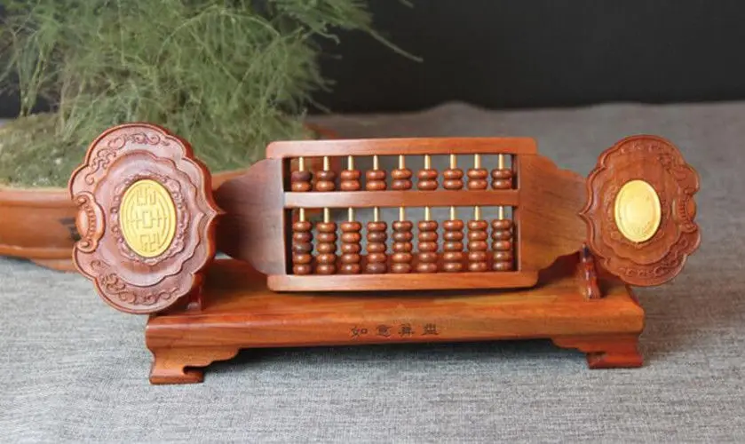 Китайская очень красивая резьба по дереву Ruyi Abacus предметы мебели ручной работы