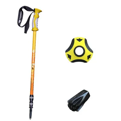 yellow Walking Stick Pioneer анти шок трости складные, для горного туризма Пеший Туризм Трость-альпеншток трости открытый трость для кемпинга лыжные палки - Цвет: yellow Walking Stick