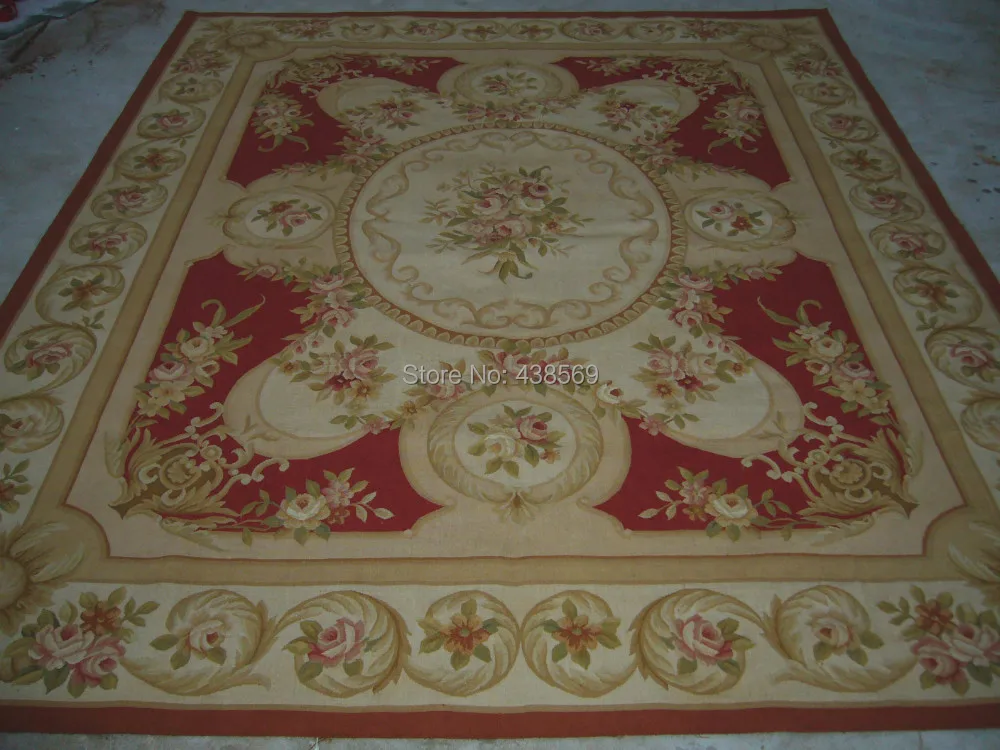 Free Shipping 6'X9' French Aubusson rug hand knotted 100% New Zealand wool rugs and carpets with Red floral design | Дом и сад