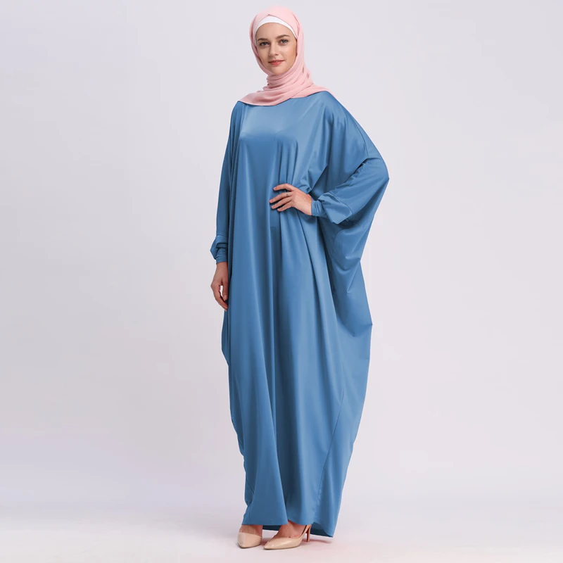 Blue Robe Кафтан абайя Дубай ислам Турция длинный мусульманский хиджаб платье Абая для женщин Кафтан марокаин турецкая исламская одежда джилбаб мослима - Цвет: Blue Robe
