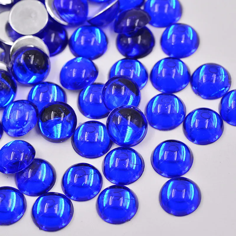 Dark Blue JUNAO 15 мм, черные, красные хрустальные стразы, акриловые кабошон, половинные бусины, клей на камни и кристаллы, не Швейные Стразы для рукоделия - Цвет: Dark Blue