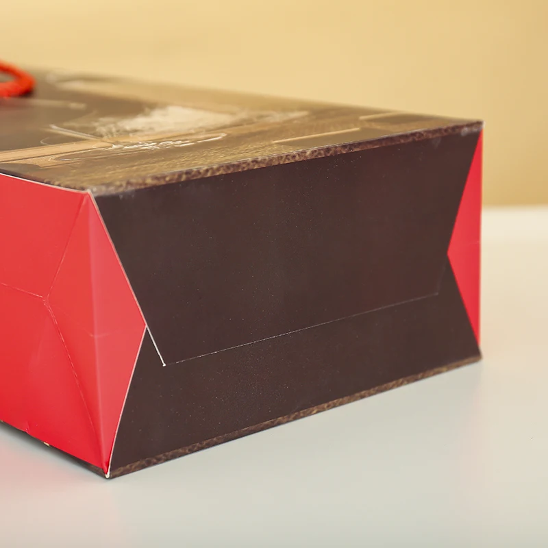 Бумажный винный мешок с принтом для одной переноски на 2 бутылки