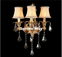 modern golden alloy wall light modern crystal wall lamp decoration hotel room wall lamp bedside lamp 3l ac design free shipping