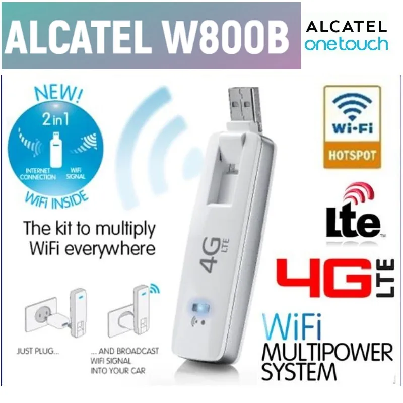 Разблокированный беспроводной модем Alcatel W800 W800B 100 Мбит/с 4G LTE 3G USB 10 WiFi Dongle|Модемы| |