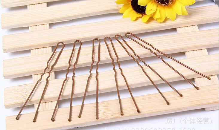 Bobby pins коричневый заколки для волос Профессиональный макияж для волос производитель аксессуаров с круглым носком заколки для волос 100 шт/партия заколки для волос Розничная/