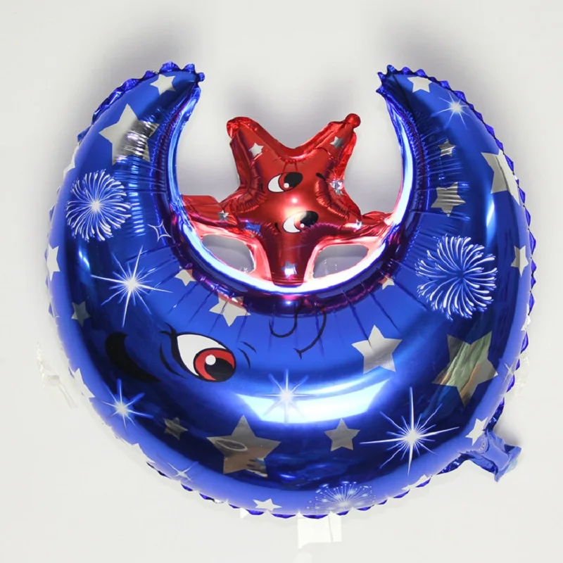 10 шт./лот луны и звезд шар вечерние декоративные алюминиевые воздушные шары на