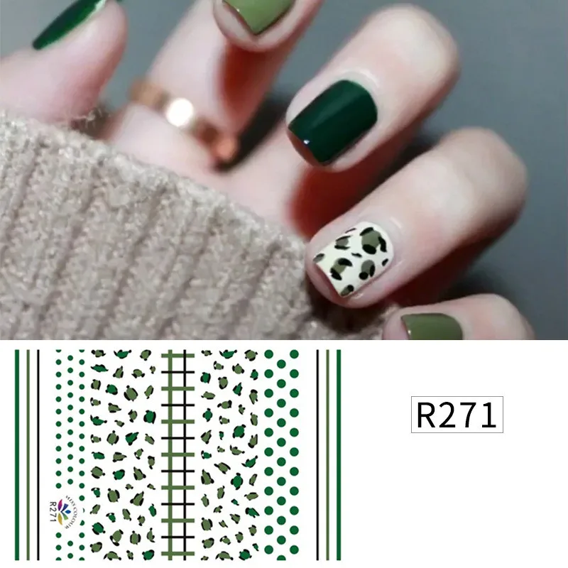 R271 New Snoopy nail sticker mm bean summer small fresh flowers cartoon character stickers nail patch Cute nail sticker - Цвет: R271