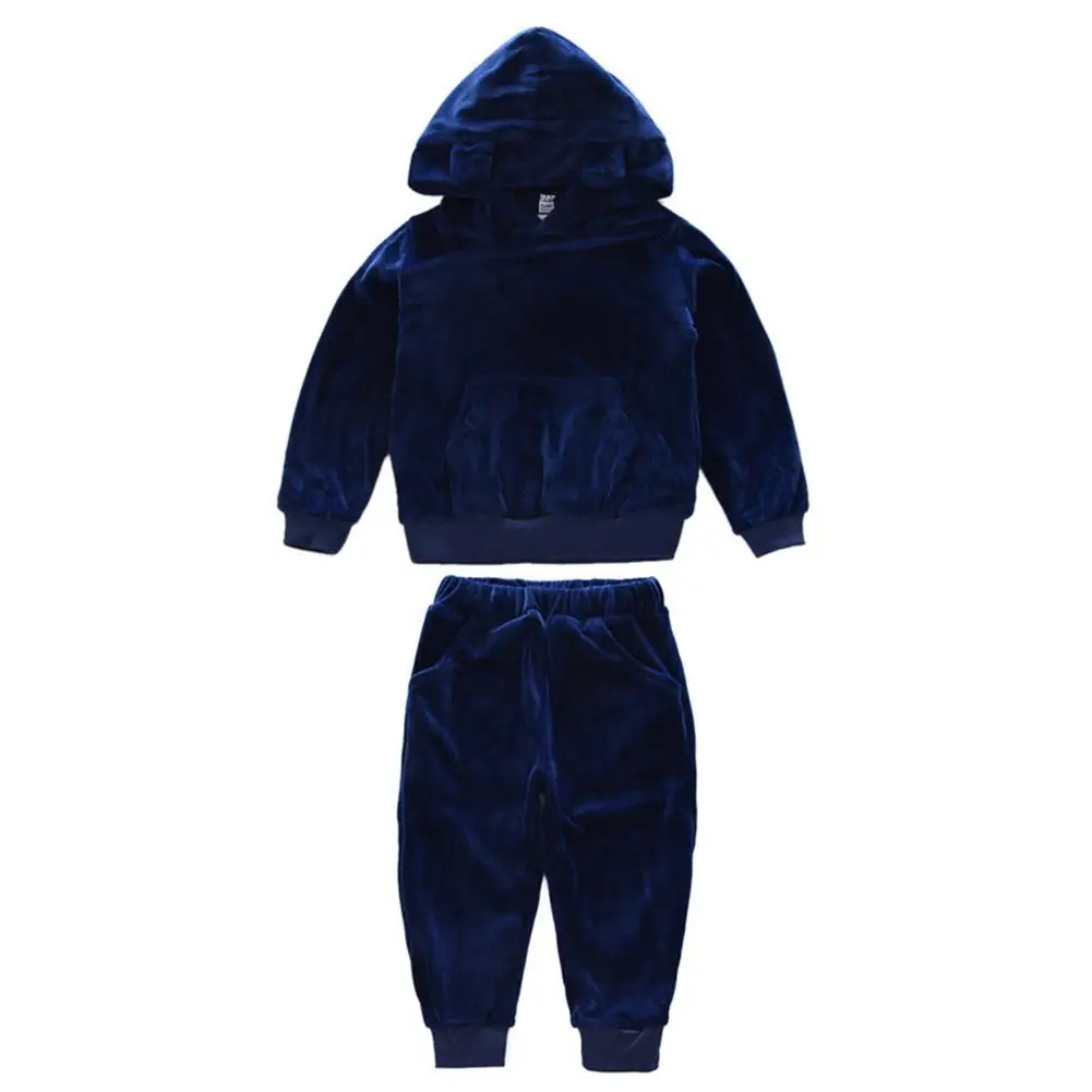 Kidlove мальчик девочки Дети Одежда наборы pleuche осень топы кофты полной длины