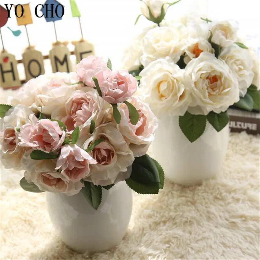 YO CHO Искусственные цветы Rsoe искусственный Eustoma Шелковый цветок для украшения