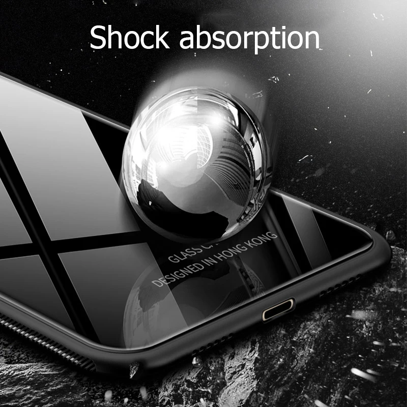 Чехол для OPPO Realme 3 роскошный глянцевый чехол из закаленного стекла с силиконовой