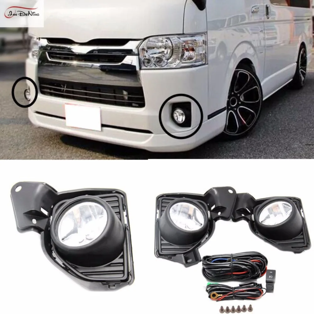 

JanDeNing Fog Lamp for TOYOTA HIACE 2014 2015 Front Fog Lamp Cover Trim Replace assembly kit (one Pair)