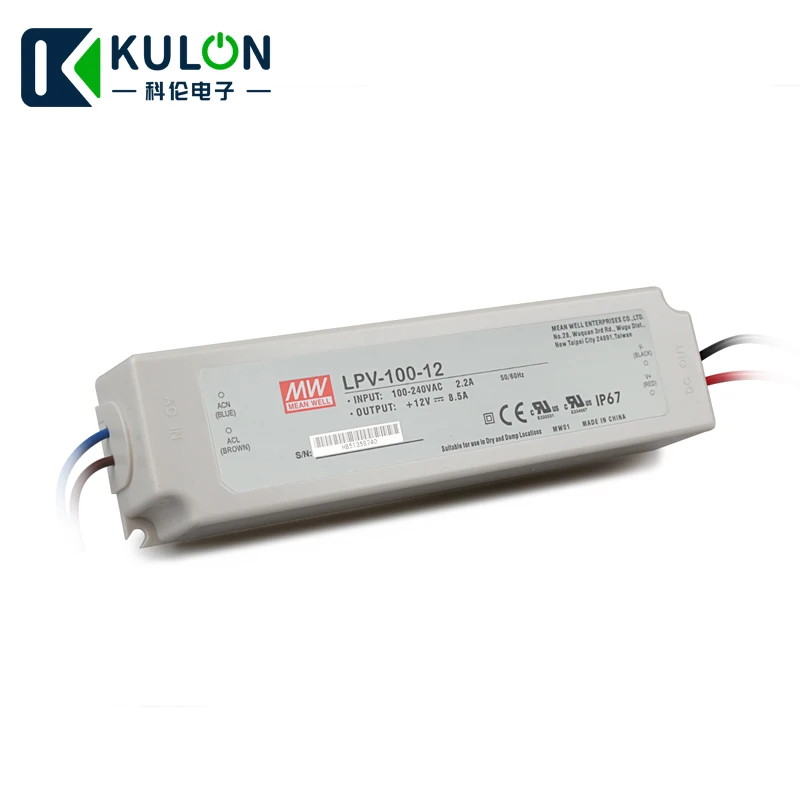 Оригинальный светодиодный драйвер Mean well LPV-100-12 AC/DC одиночный выход 100 Вт 12 В а