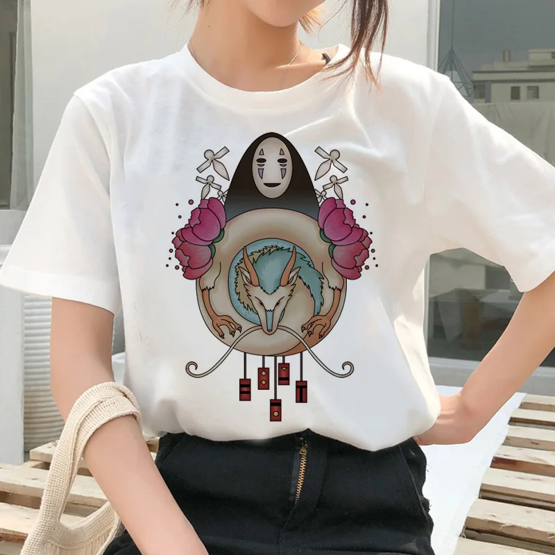 Totoro Spirit Out Футболка Studio Ghibli femme японский мультфильм Аниме женская футболка Миядзаки Хаяо одежда женская кавайная