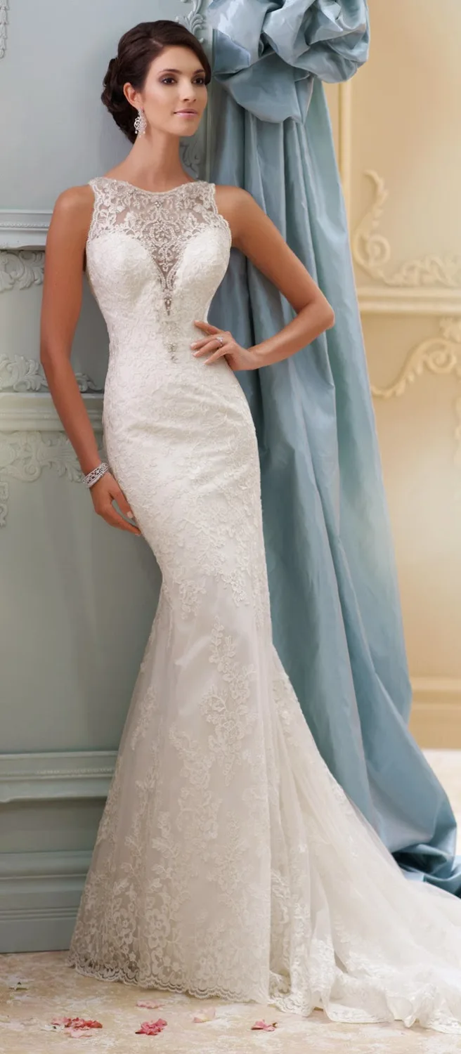 Discount Luxury V Neck Wedding dress Vestido De Novia Lace Back Bridal Dress Elegant Mermaid Bride Gown | Свадьбы и торжества