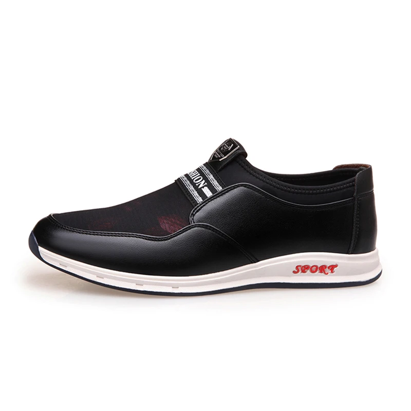 BIMUDUIYU Brand Fashion Slip-On Men Casual Shoes Microfiber Leather + Mesh cloth Comfortable Breathable Flat sneakers |