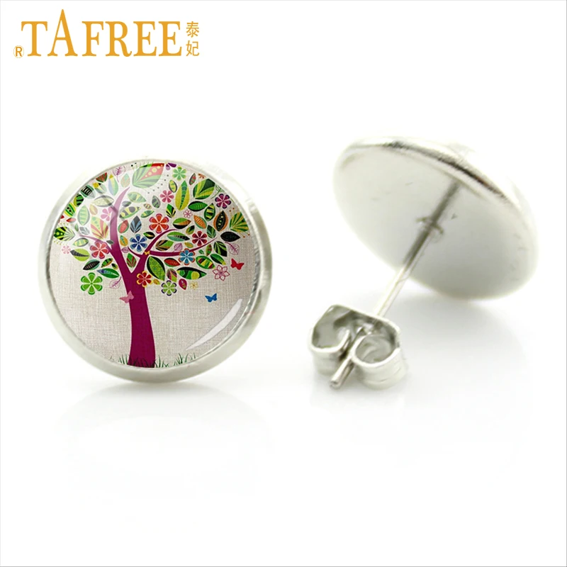 TAFREE Wintersweet вишня в цвету векторный серьги гвоздики дерево жемчужной сережкой