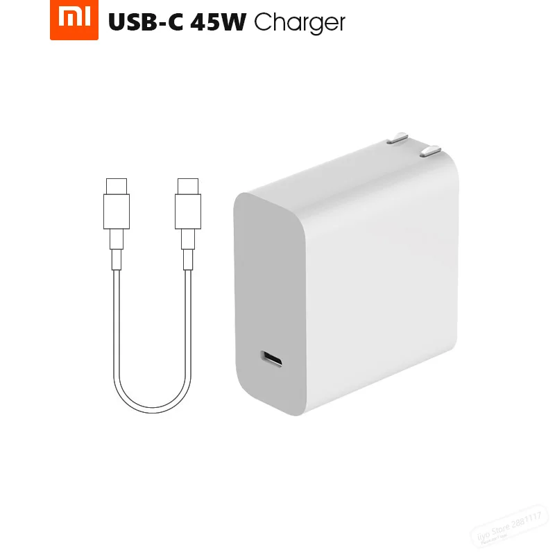 Оригинальное зарядное устройство Xiaomi USB C 45 Вт умный выход порт Type поддержка PD 2 0 QC
